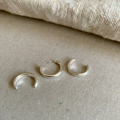 Hammer Textured Tapered Earcuff - Silver by Outline Jewellery