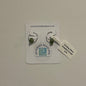 Silver seaglass hoops (Small - Green)