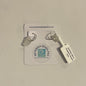 Silver seaglass hoops (Small - white)