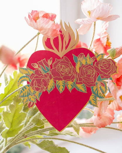 Flaming Heart Greeting Card - by East End Press