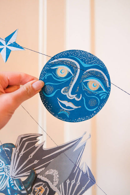 Man on the Moon Sewn Garland - by East End Press