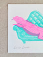'Lounge Lizard' - A5 Riso Print - by Strangford