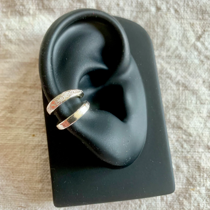 Hammer Textured Tapered Earcuff - Silver by Outline Jewellery