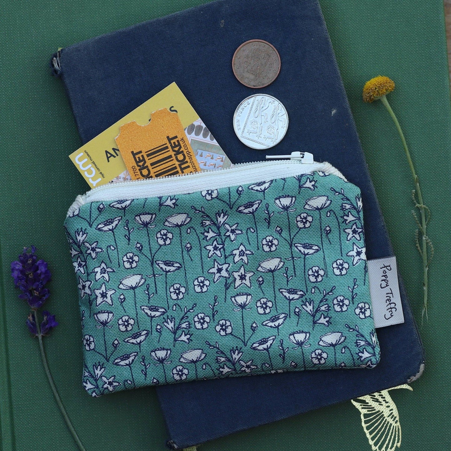 Meadow Flowers Small Coin Purse- by Poppy Treffry