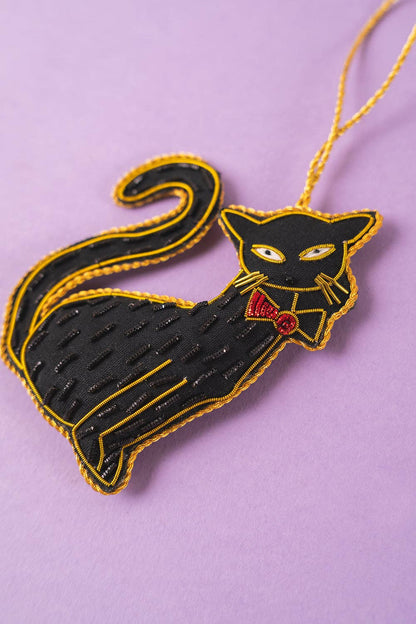 Daisy Snow - Fancy Black Cat Decoration (Virgin Plastic Free)