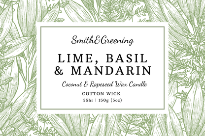 Lime, Basil & Mandarin Candle: Extra Large - by Smith & Greening