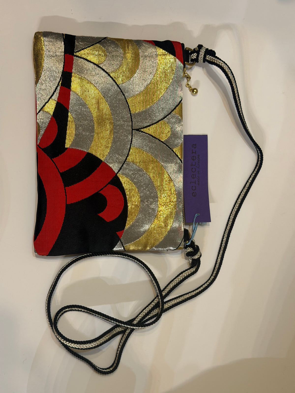 Obi Small Cross Body Bag by Eclectera- gold and silver