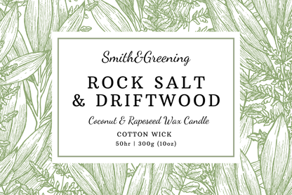 Rock Salt & Driftwood Candle: Medium - by Smith & Greening