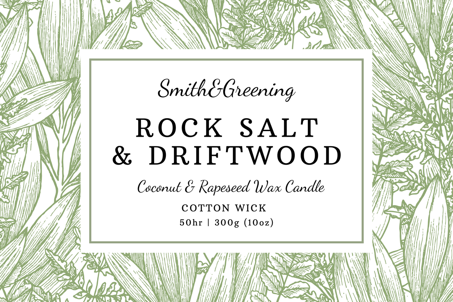 Rock Salt & Driftwood Candle: Large - by Smith & Greening