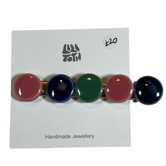 Multicolour Ceramic Hair Barrette by Lili Toth