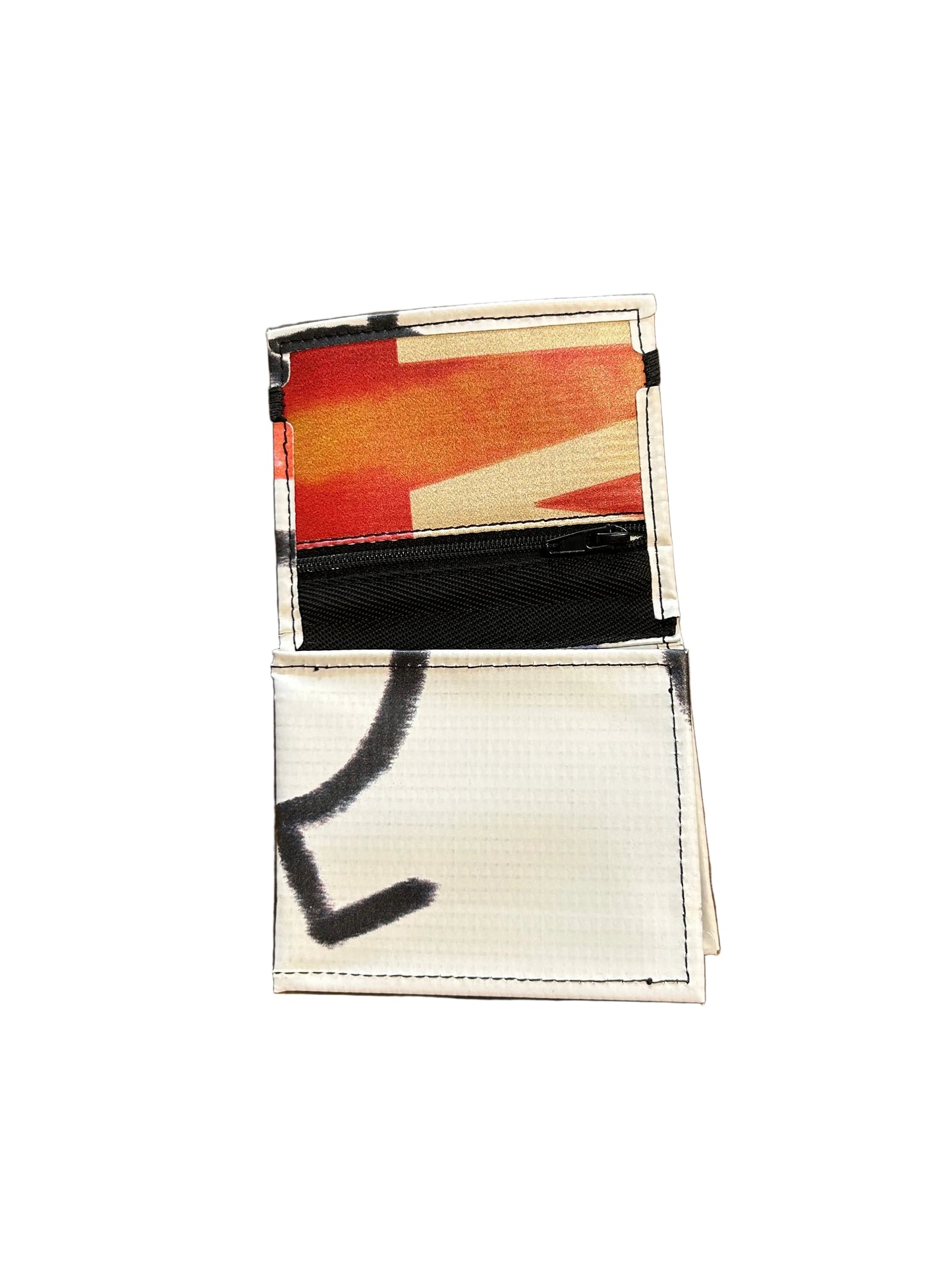 Lompakko Bann Upcycled Wallet White/Black - by NUKAK