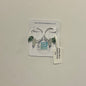 Silver seaglass hoops (Large - Green & White)