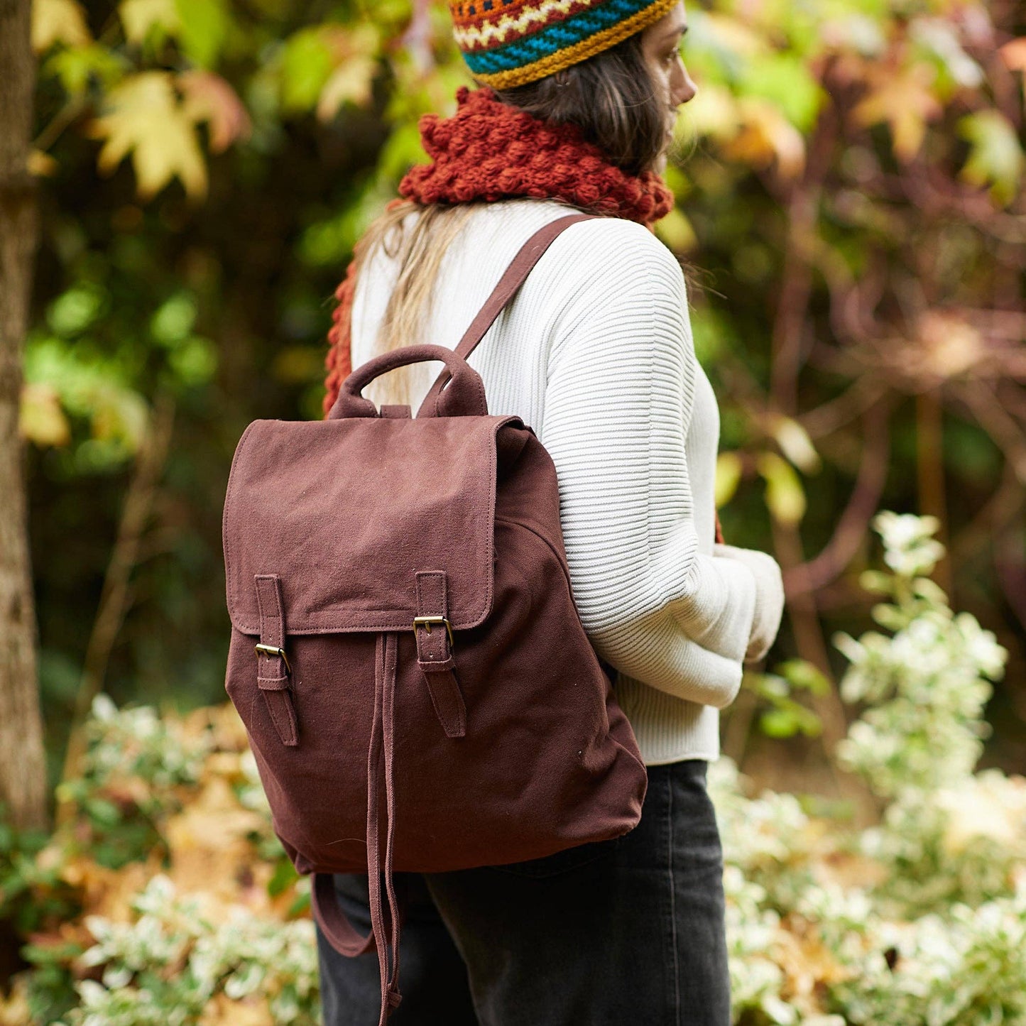 AURA QUE - LAKSHYA Unisex Vegan Canvas Backpack