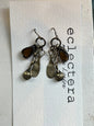 Afghan Earrings by eclectera - Metal Charms with Amber
