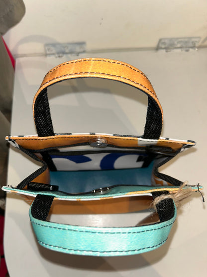 Mignon Upcycled Hand Bag Orange/Turquoise - by NUKAK