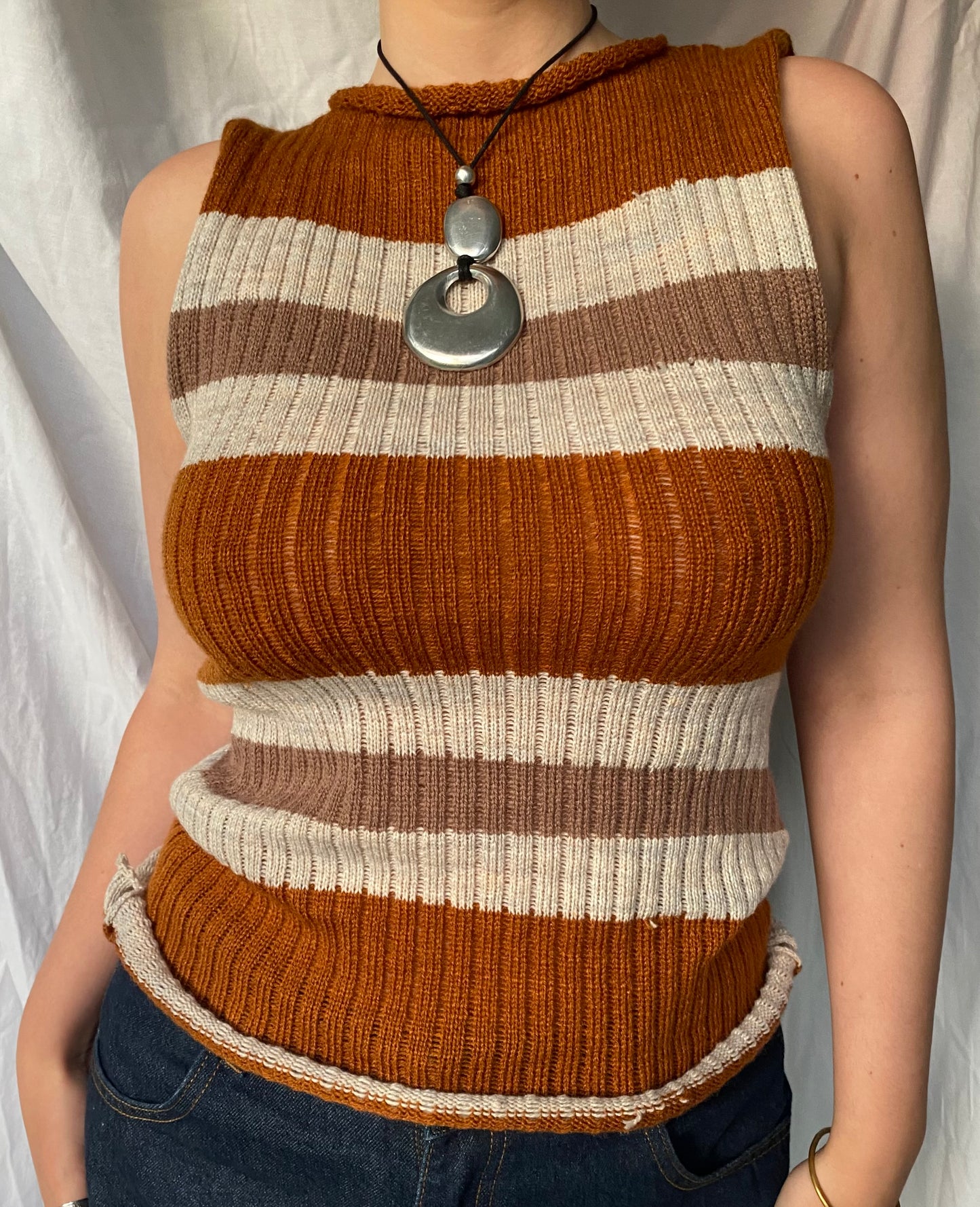 Orange Knitted Tank by Anais Miller