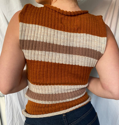 Orange Knitted Tank by Anais Miller