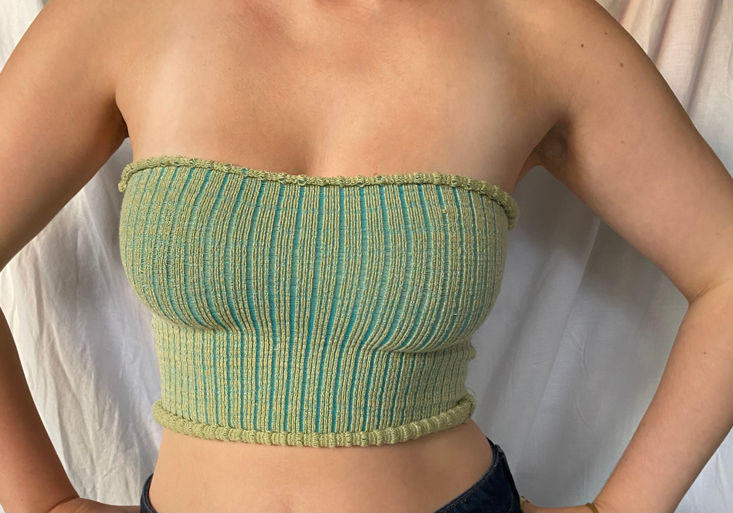 Green Knitted Bandeau by Anais Miller