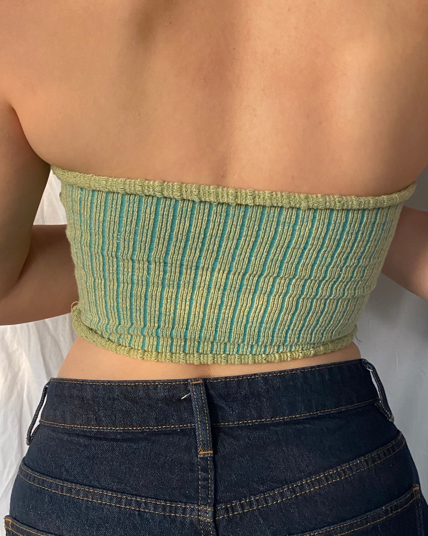 Green Knitted Bandeau by Anais Miller