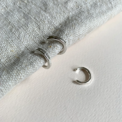 Hammer Textured Tapered Earcuff - Silver by Outline Jewellery