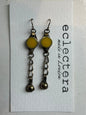 Afghan Earrings by eclectera -Yellow bead chain