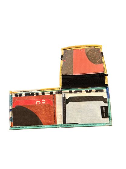 Lompakko Bann Upcycled Wallet Yellow/Blue- by NUKAK