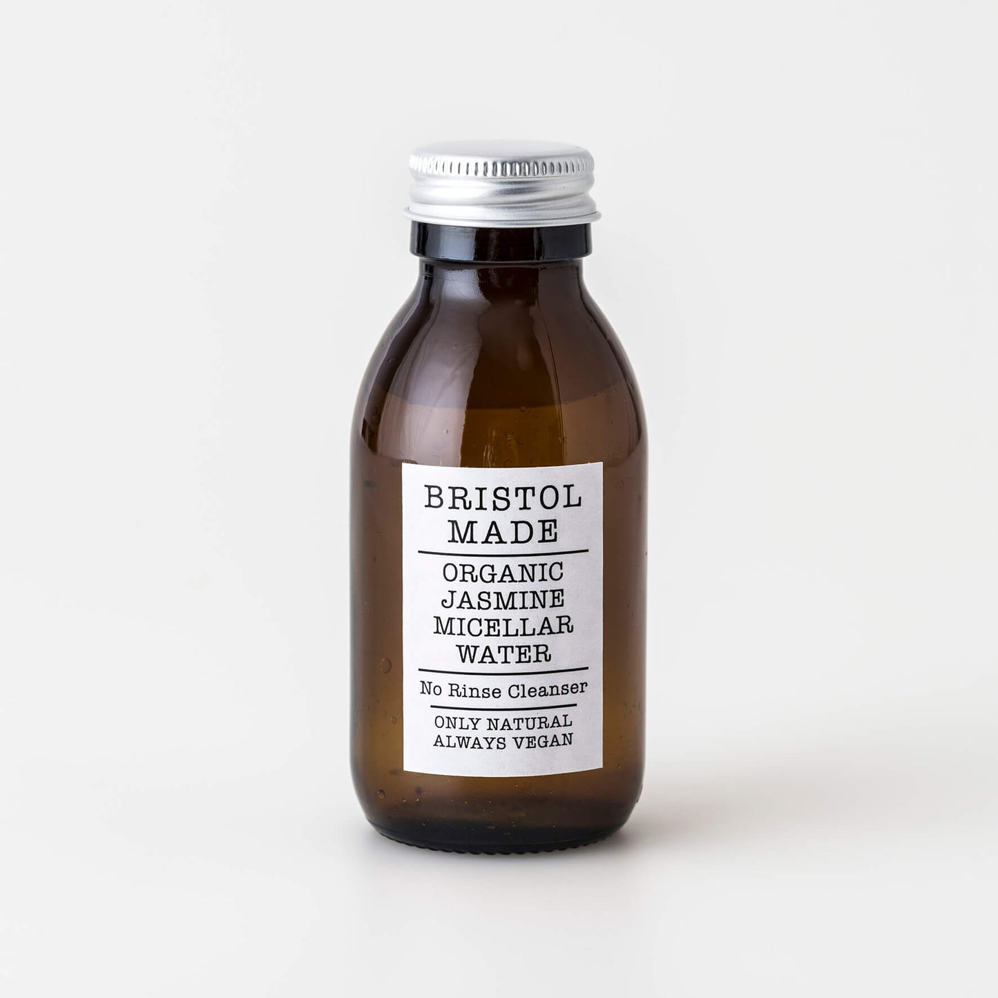 Brown bottle with silver cap labeled 'Bristol Made' on a white background