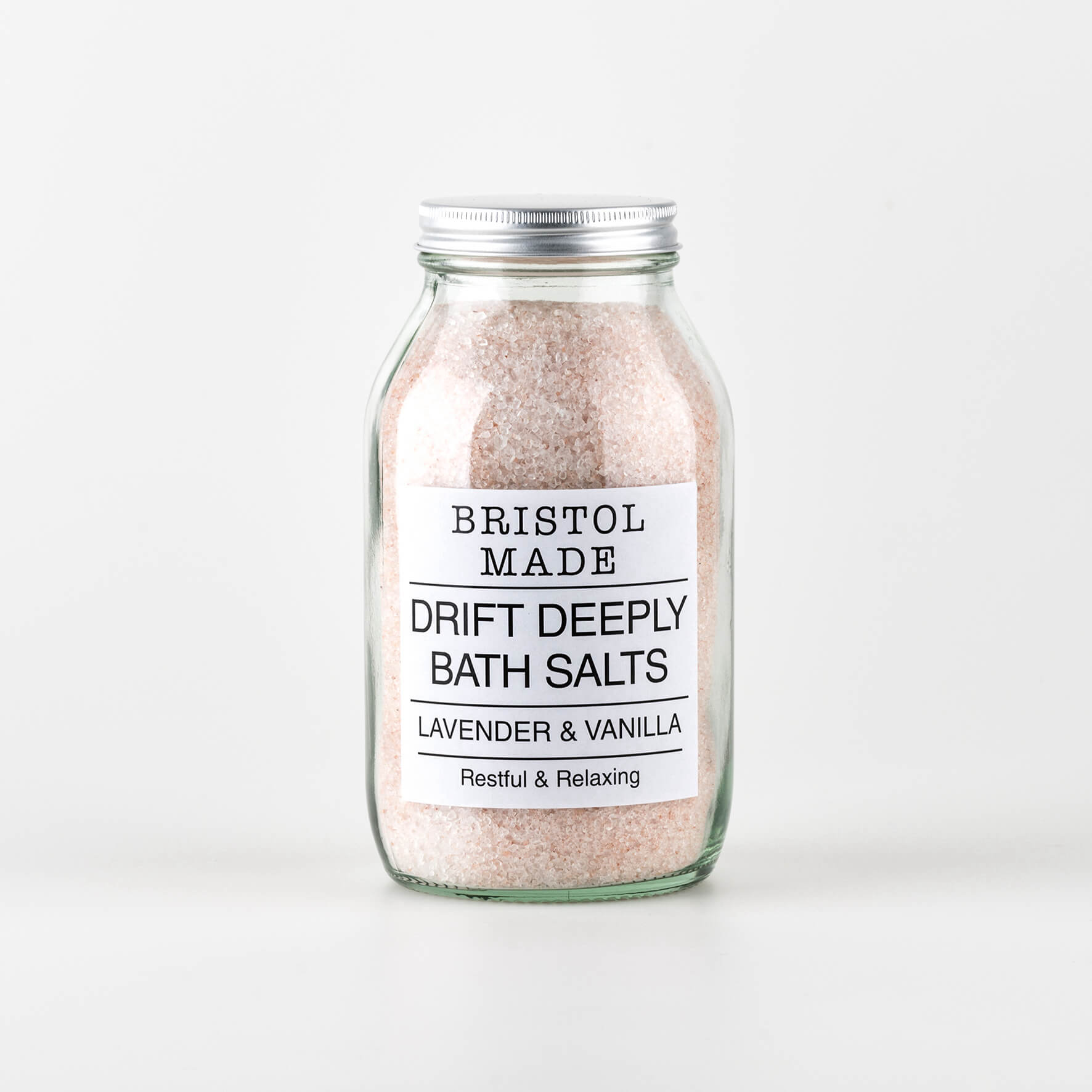 Jar of Bristol Made Drift Deeply Bath Salts on a white background