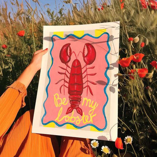 Be My Lobster A5 Print by Violet’s Print House