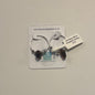 Silver seaglass hoops (Large - Brown With silver beads)