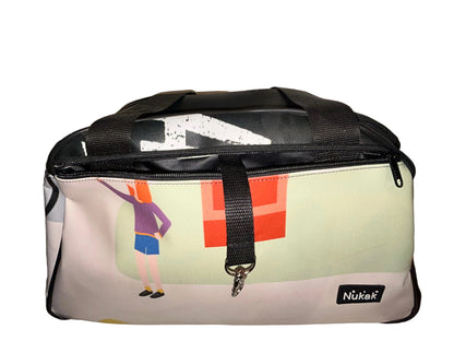 Check Upcycled Travel Bag- by NUKAK