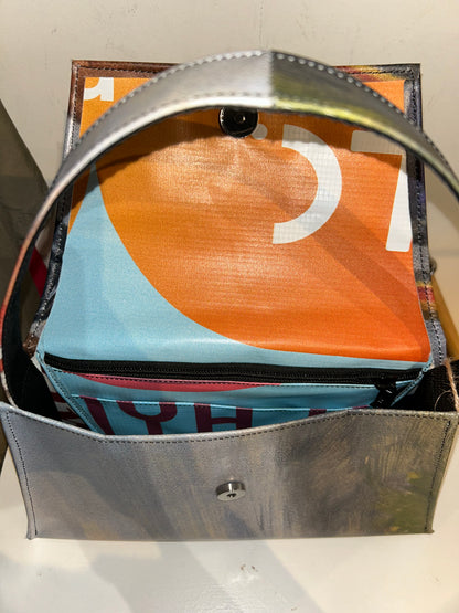 Kelly Upcycled Hand Bag Grey- by NUKAK