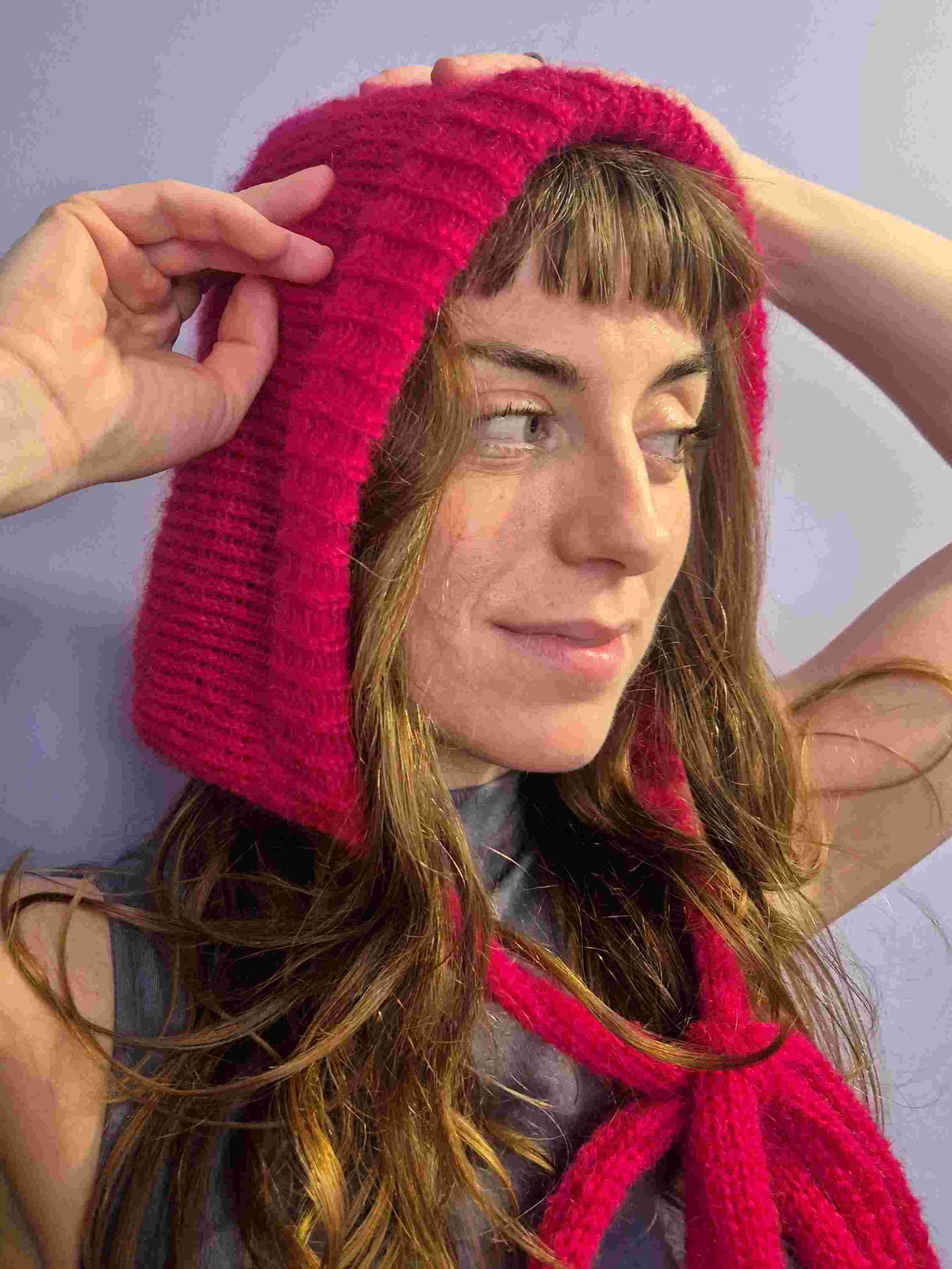 Knitted Mohair Hoods by Dot Knits