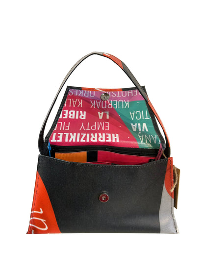 Kelly Upcycled Hand Bag Red/Black- by NUKAK