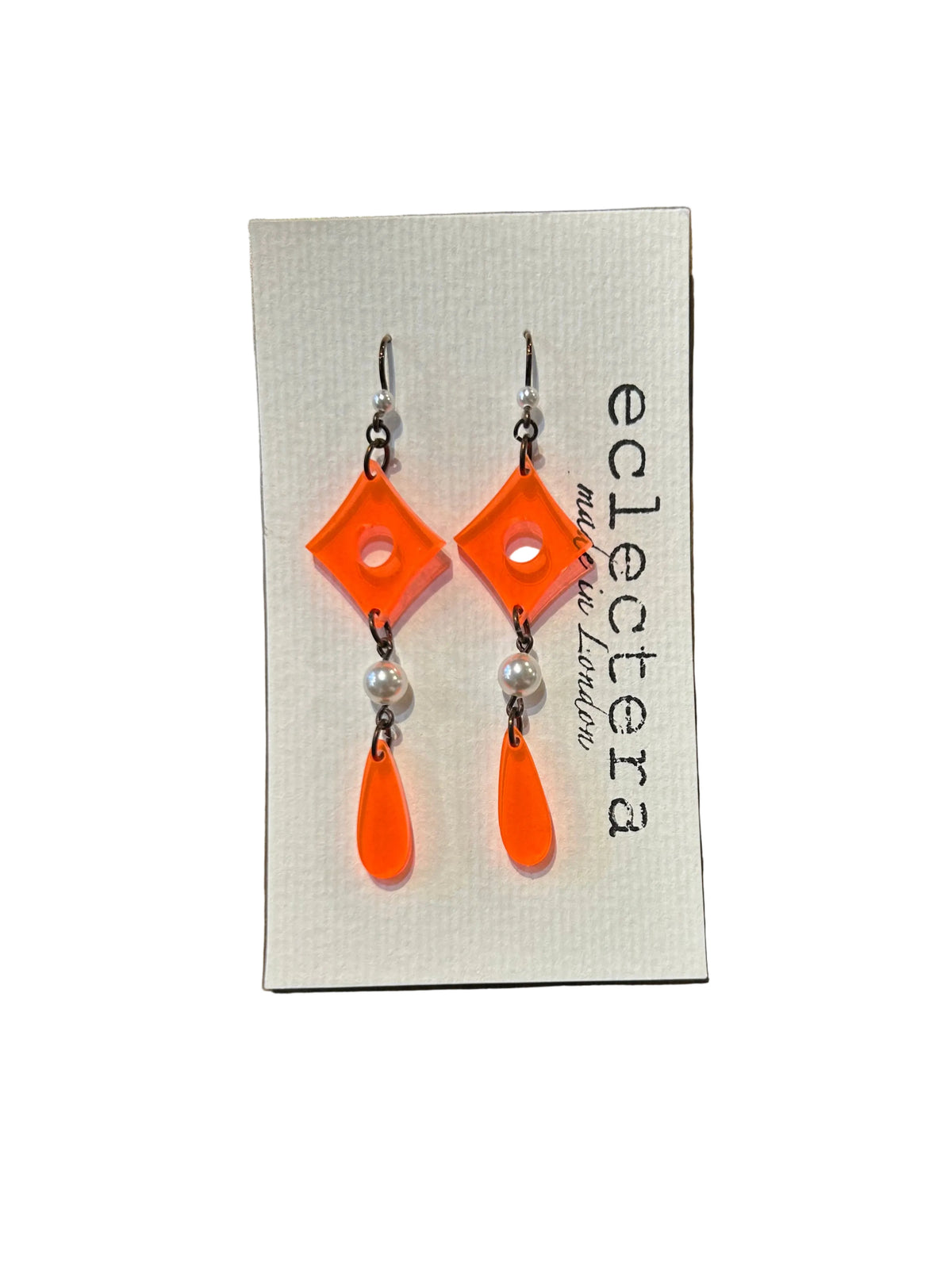 Ada Earrings by eclectera - Geometric recycled acrylic and pearl