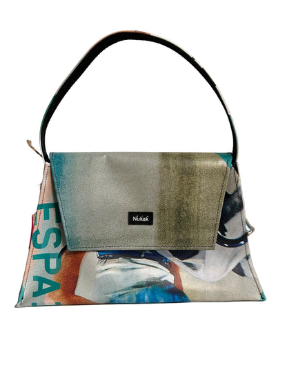 Kelly Upcycled Hand Bag Green/Blue- by NUKAK