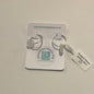 Silver seaglass hoops (Medium - White)