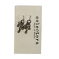 A pair of dark metallic dangle earrings displayed on a cream-colored backing card printed with the brand name 'eclectera' and 'made in London'.