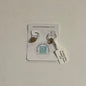 Silver seaglass hoops (Small - Amber)