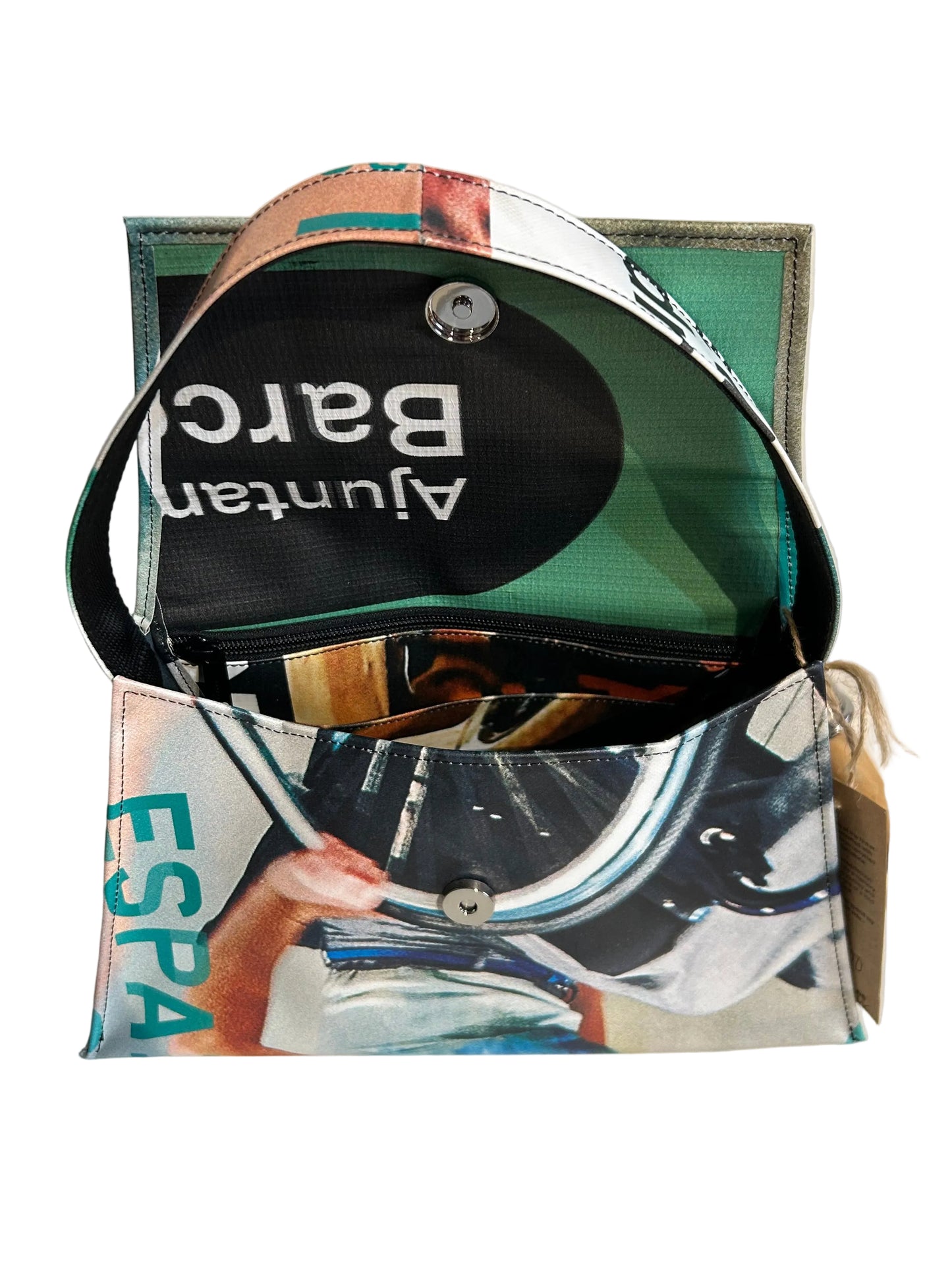 Kelly Upcycled Hand Bag Green/Blue- by NUKAK