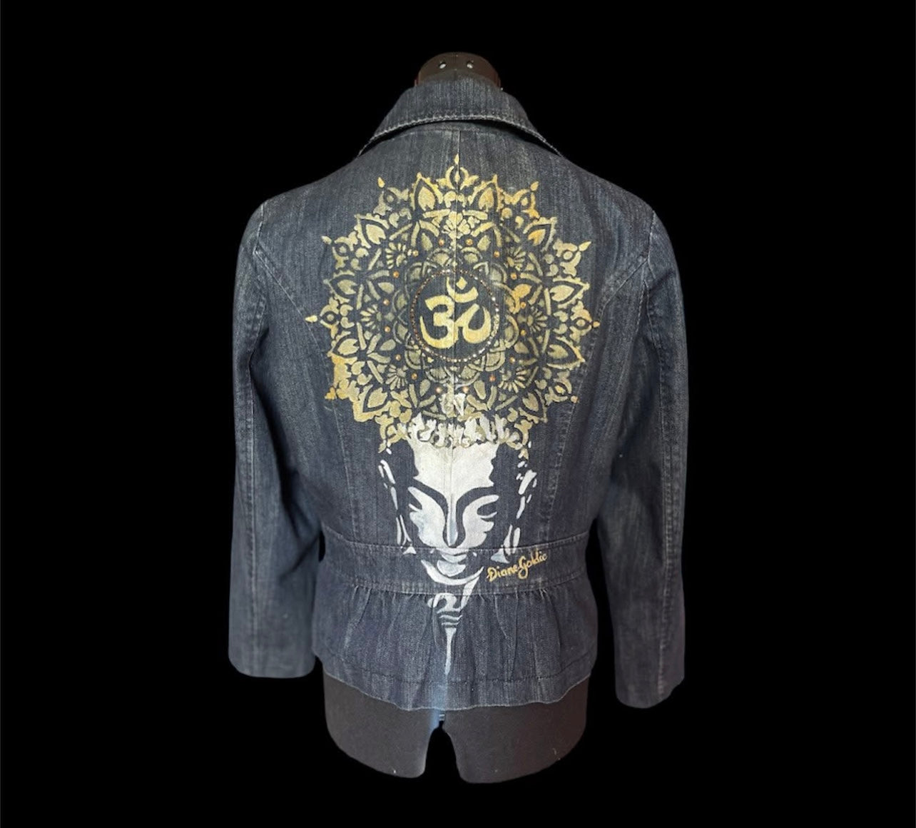 Diane Goldie Buddha Peplum Denim Jacket (Upcycled)