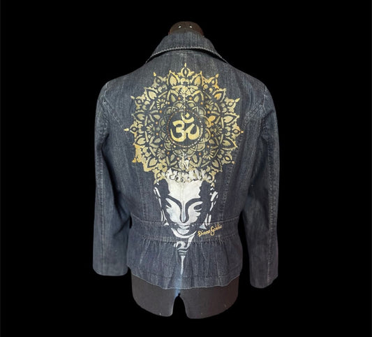 Diane Goldie Buddha Peplum Denim Jacket (Upcycled)