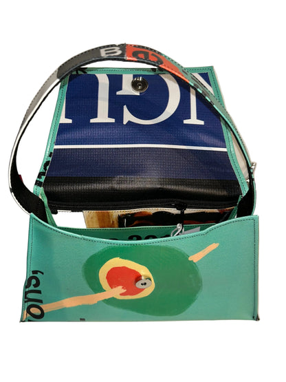 Kelly Upcycled Hand Bag Turquoise - by NUKAK