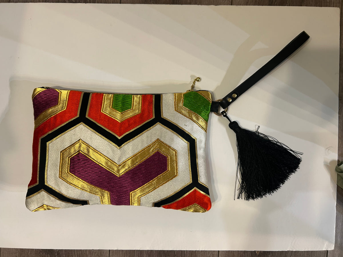 Obi Clutch Large clutch by Eclectera- geometric multi