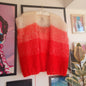 Florida Mohair Silk Short Sleeve Cardigan - Off White & Red by Szubi Crafts