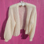 Florida Mohair Silk Long Sleeve Cardigan - Off White by Szubi Crafts