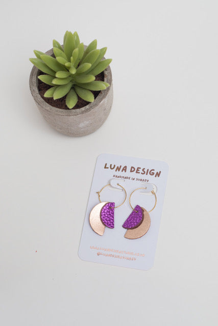 Half Moon Hoops by Luna Design