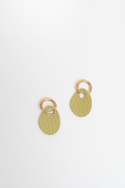 Huggie Leather Hoops - By Luna Design