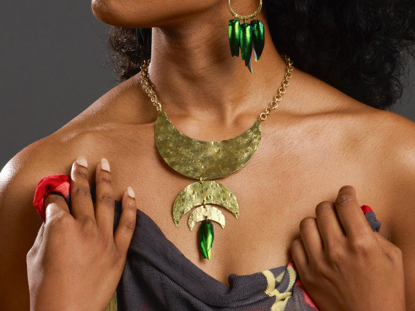 Large Gold Statement Necklace - by Palomita Jewellery