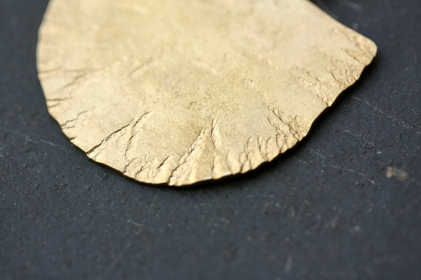 Beaten Brass Hoop Earrings - by Palomita Jewellery